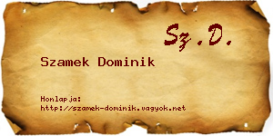 Szamek Dominik névjegykártya